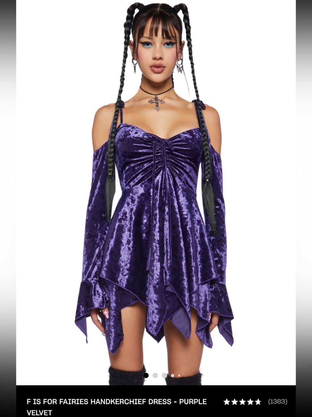 NWT F is For Fairies Purple Velvet Handkerchief Dress